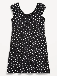 Printed Short-Sleeve Henley Dress for Girls