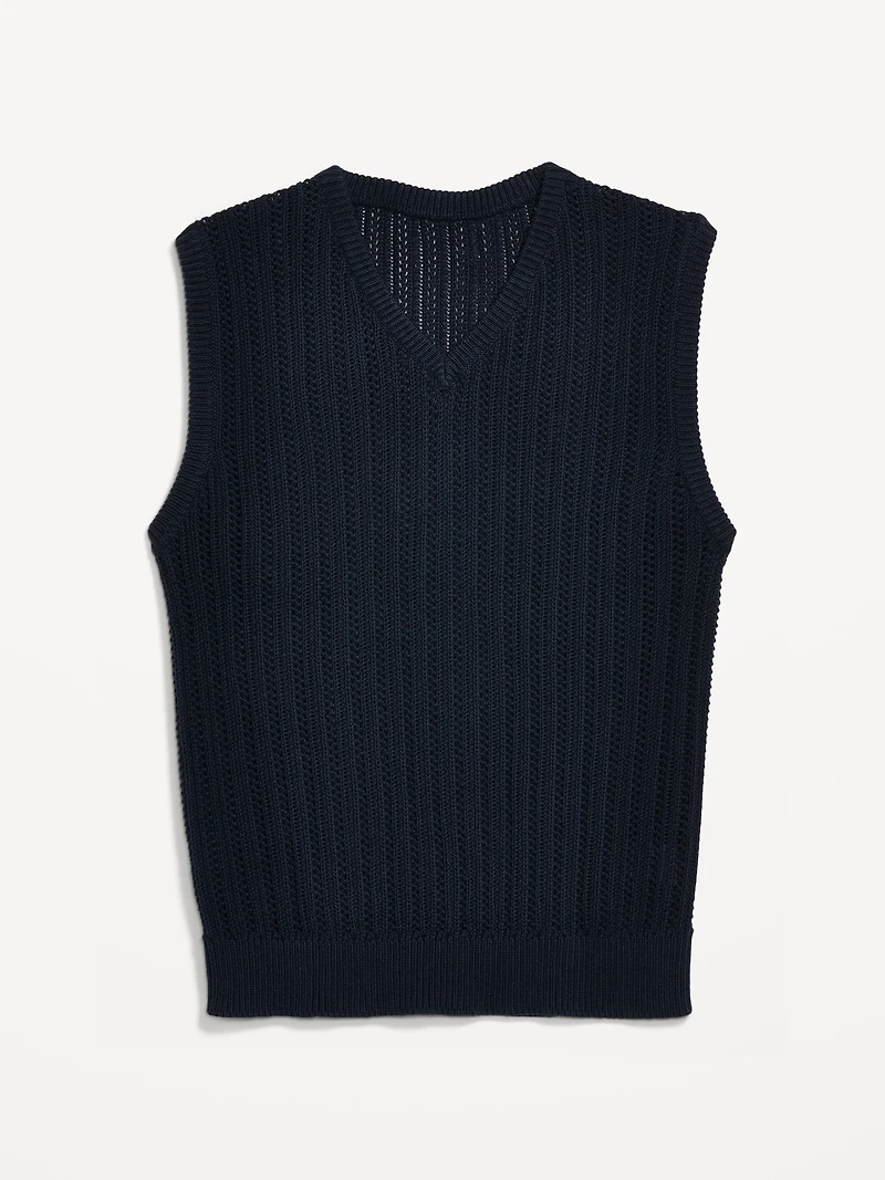 Open-Stitch Sweater Vest