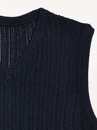 Open-Stitch Sweater Vest