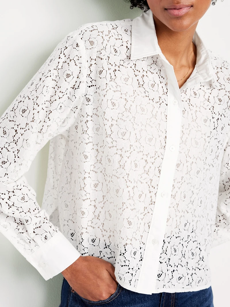 Cropped Button-Down Shirt