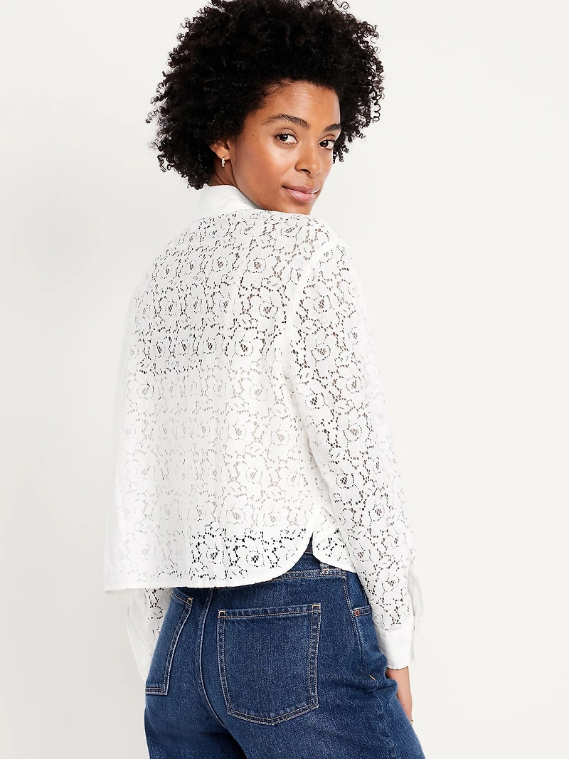 Cropped Button-Down Shirt