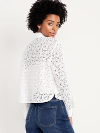 Cropped Button-Down Shirt