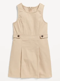 School Uniform Sleeveless Pleated Dress for Girls