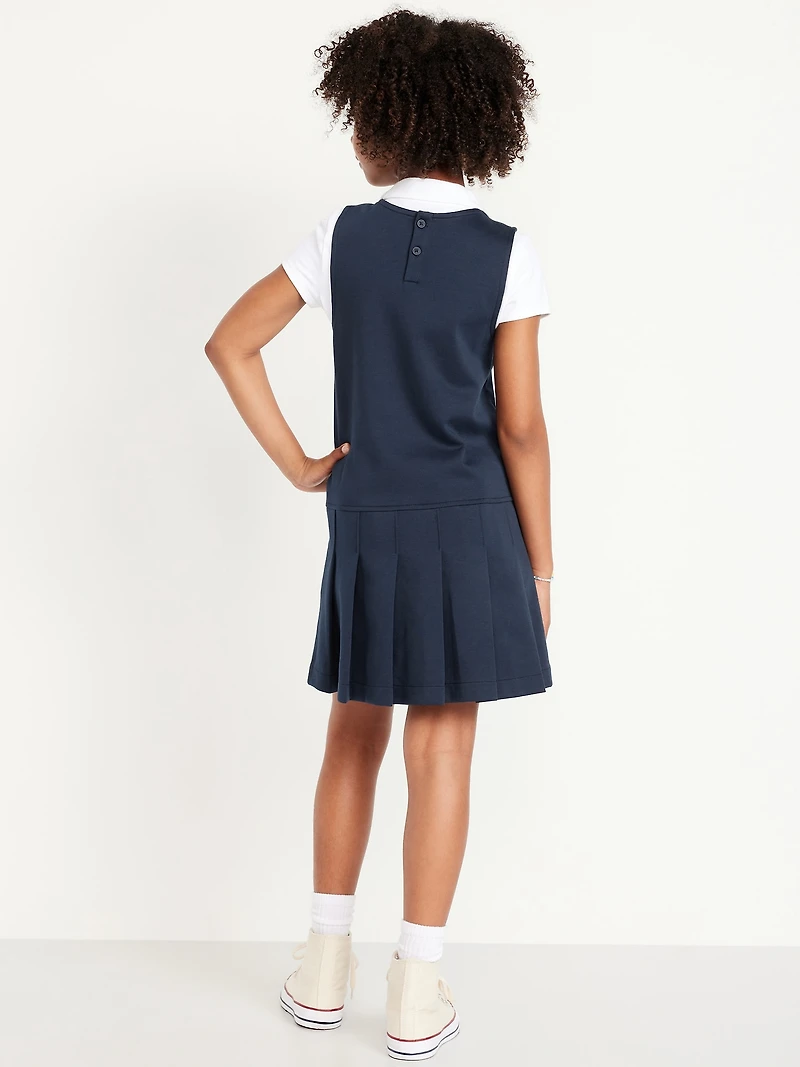 Sleeveless School Uniform Ponte-Knit Dress for Girls