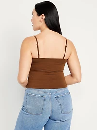 Fitted Double-Layer Cropped Cami Top