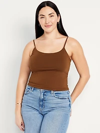 Fitted Double-Layer Cropped Cami Top