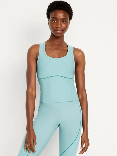 PowerSoft Racerback Cropped Shell Tank