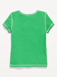 Hello Kitty® Fitted Ribbed Graphic T-Shirt for Girls