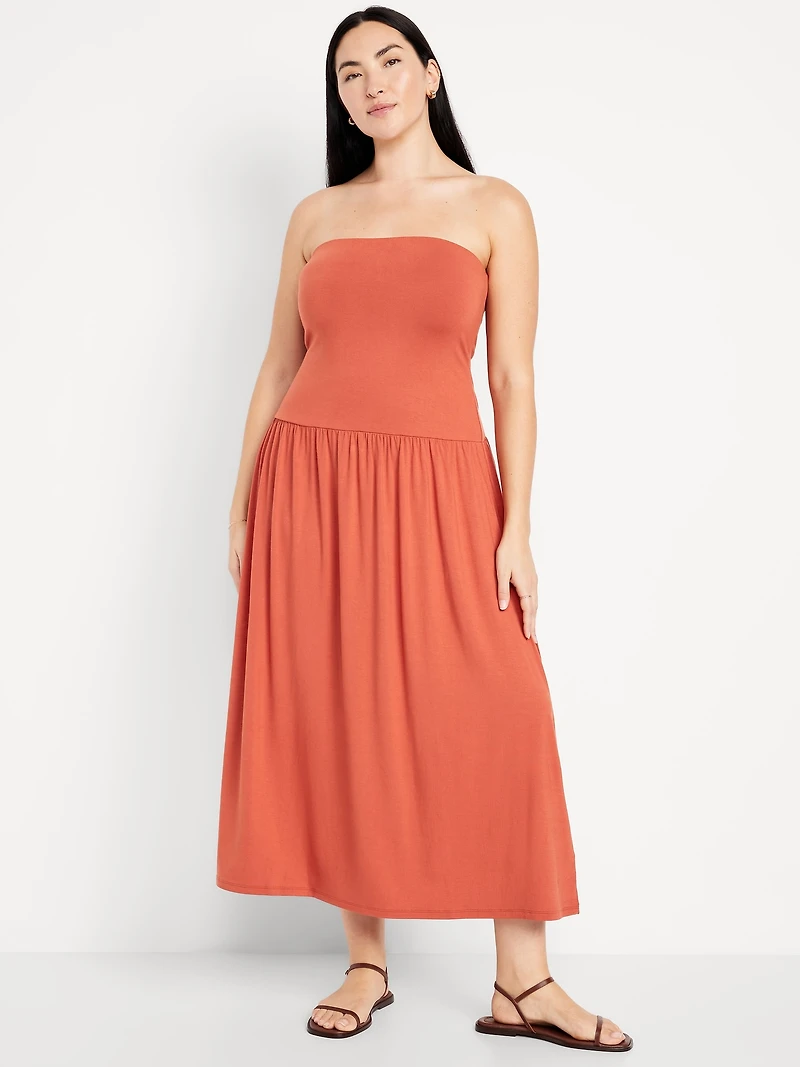 Fit & Flare Drop-Waist Maxi Dress