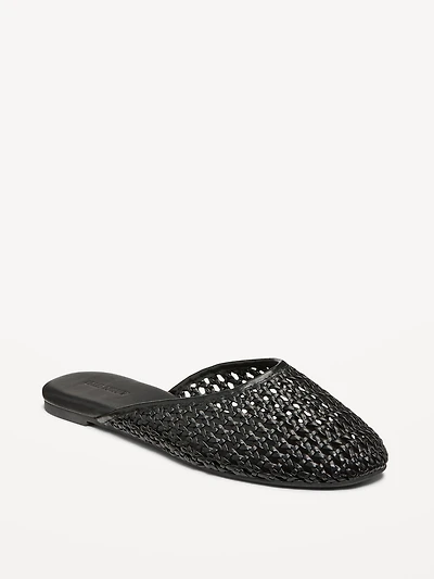 Faux-Leather Woven Mule for Women