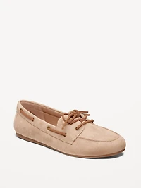 Faux-Leather Boat Shoes for Women