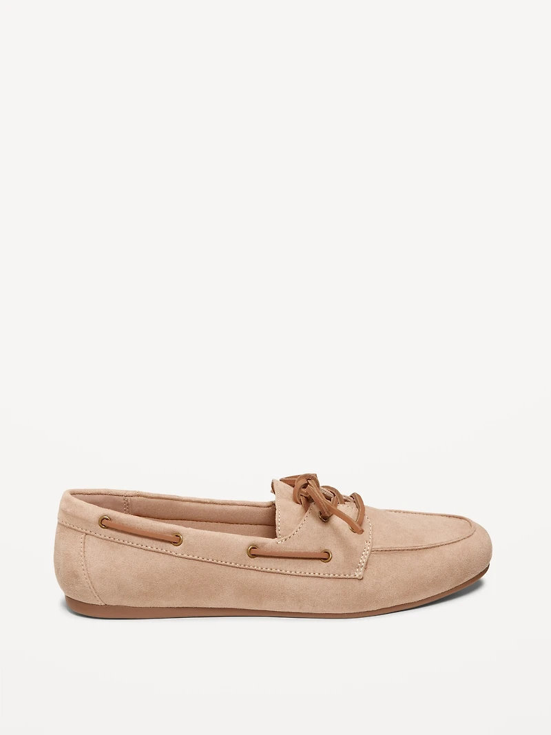 Faux-Leather Boat Shoes for Women