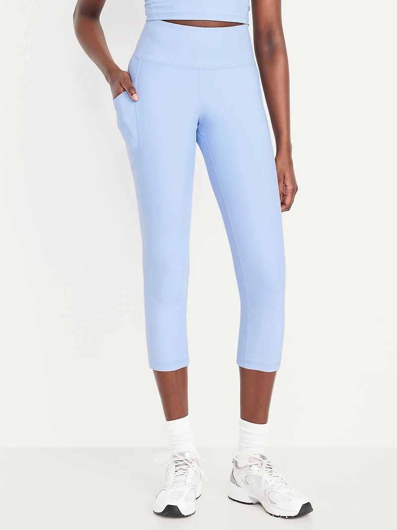 High-Waisted PowerSoft Crop Pocket Leggings