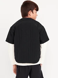 Oversized Quilted Baseball Jacket for Boys