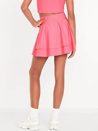 High-Waisted Crossover PowerSoft Skort for Girls