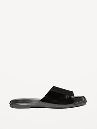 Faux-Leather Slide Sandals for Women