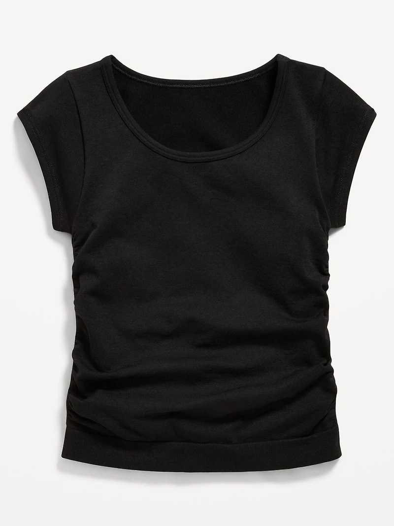 Fitted Ruched Seamless Performance Top for Girls