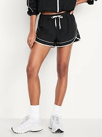 Mid-Rise Woven Run Shorts