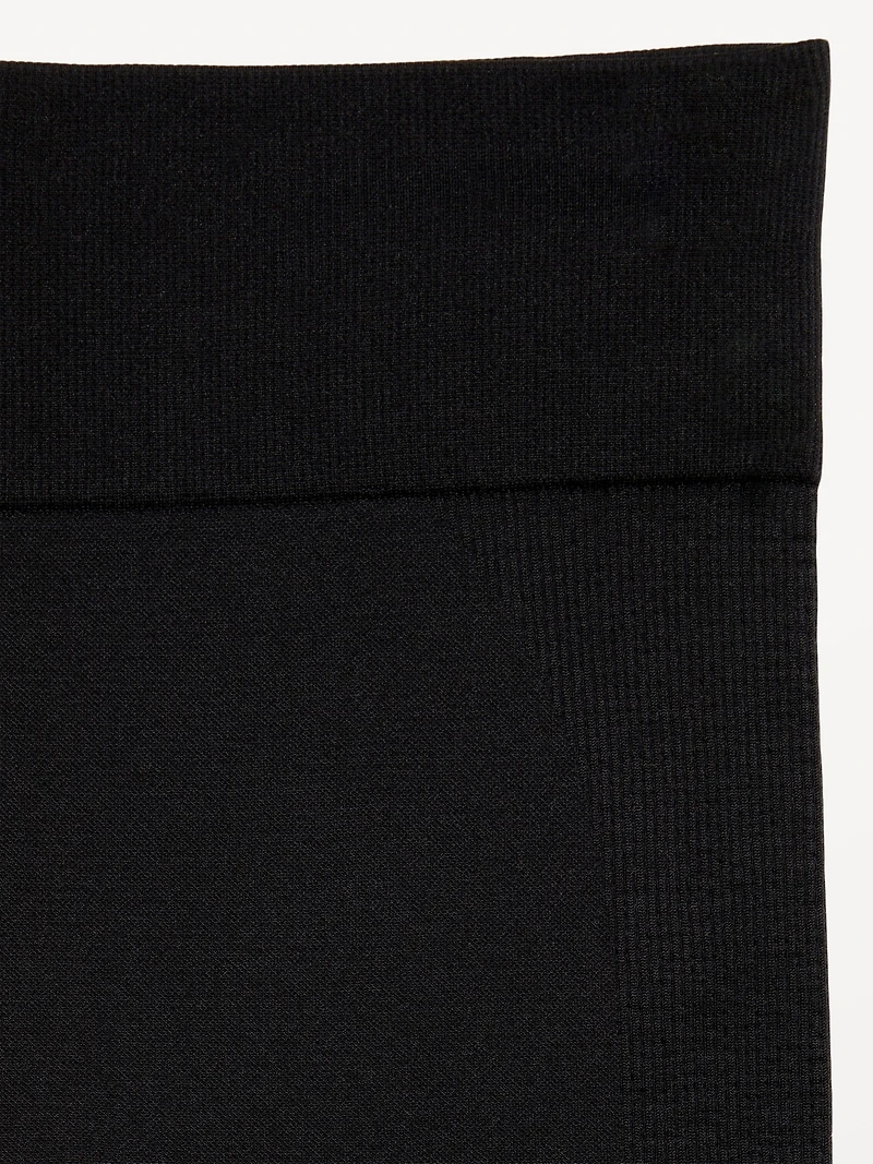Fitted High-Waisted 7/8-Length Seamless Performance Leggings for Girls