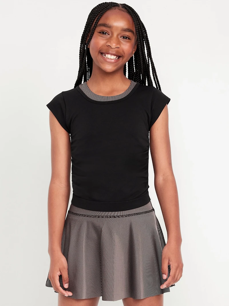 Fitted Ruched Seamless Performance Top for Girls