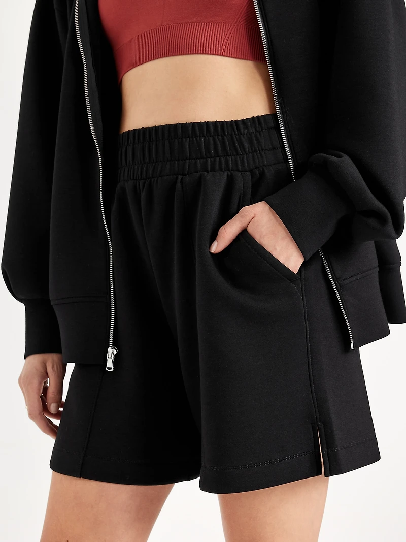 High-Waisted Bounce Fleece Shorts -- 8-inch inseam