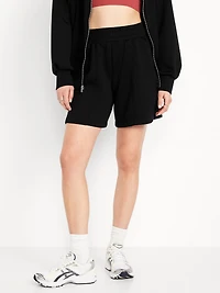 High-Waisted Bounce Fleece Shorts -- 8-inch inseam