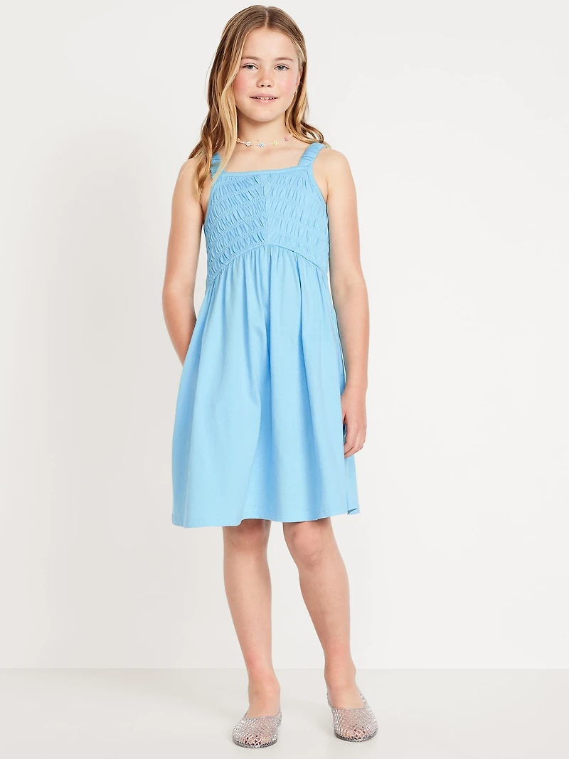 Fit & Flare Sleeveless Smocked Dress for Girls