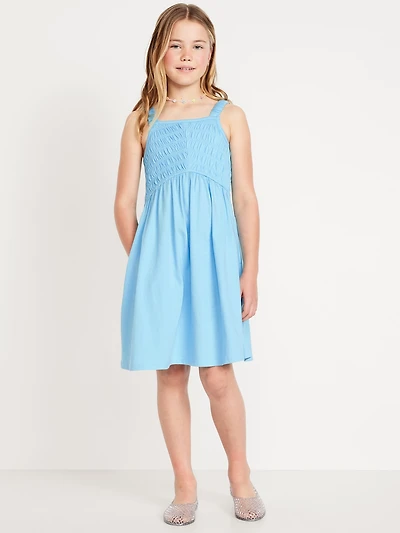 Fit & Flare Sleeveless Smocked Dress for Girls