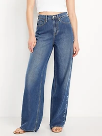 High-Waisted Baggy Wide-Leg Jeans