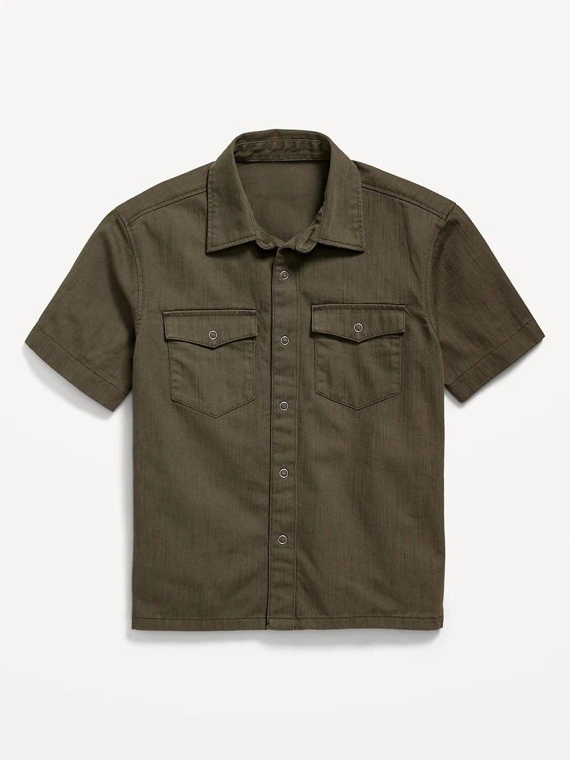 Short-Sleeve Western Pocket Shirt for Boys