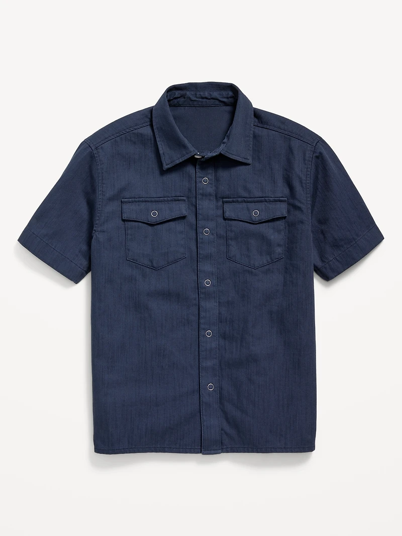 Short-Sleeve Western Pocket Shirt for Boys