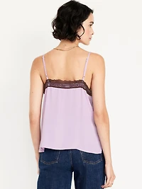 Lace-Trim Satin Cami Top
