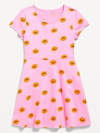 Short-Sleeve Fit and Flare Dress for Girls