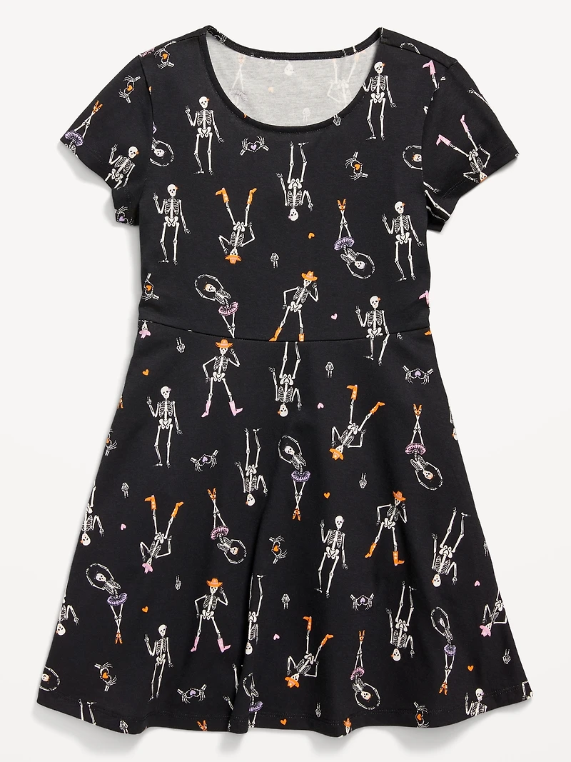 Short-Sleeve Fit and Flare Dress for Girls