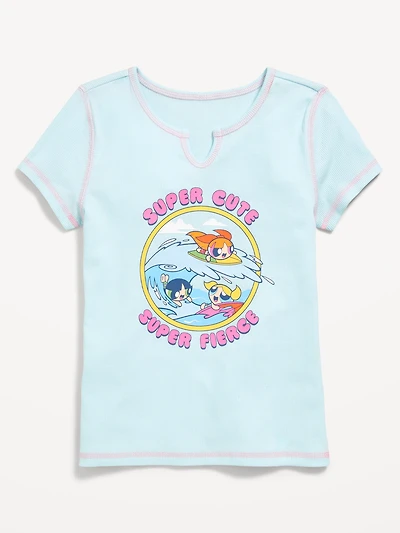 The Powerpuff Girls'™ Fitted Ribbed Graphic T-Shirt for Girls