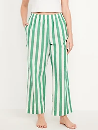 High-Waisted Poplin Pajama Pant