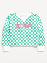 Long-Sleeve Cropped French Terry Sweatshirt for Girls