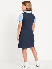 School Uniform Sleeveless Pleated Dress for Girls