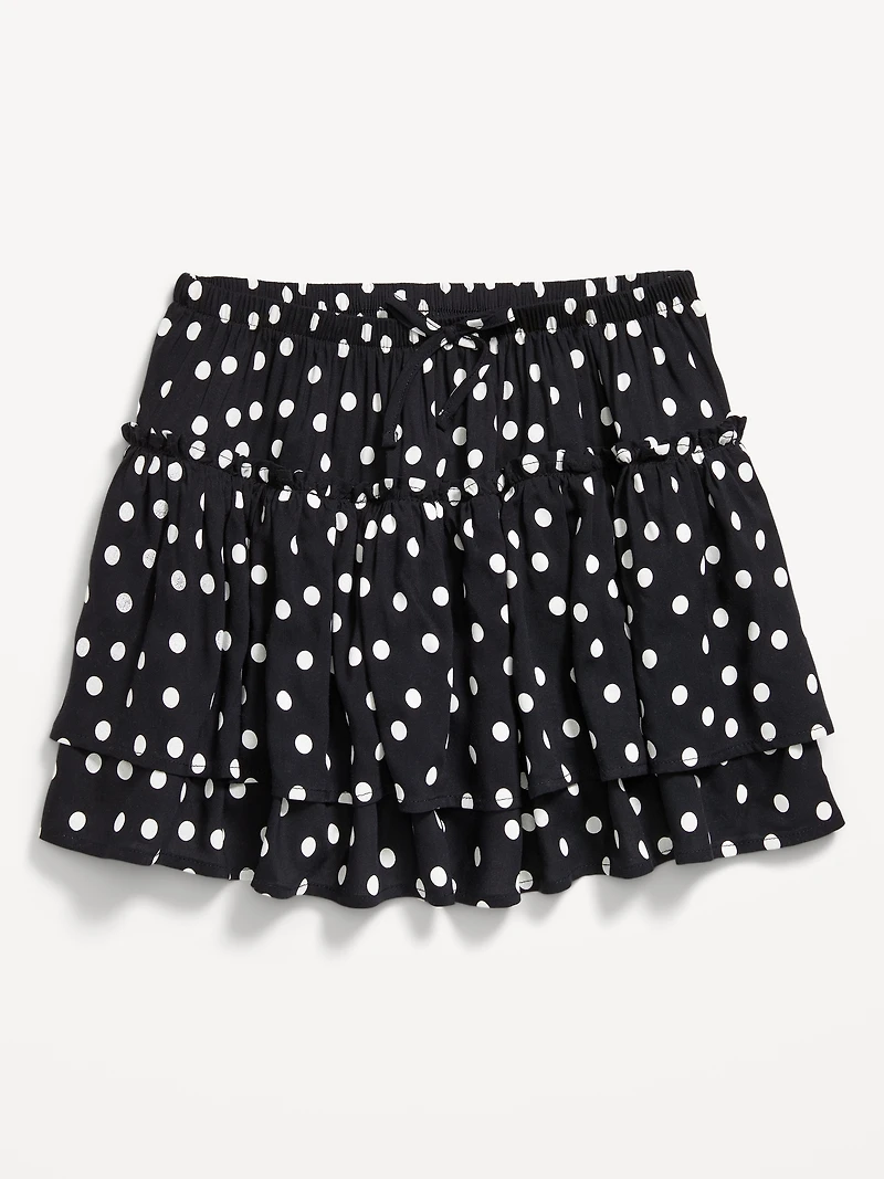 Printed Tiered Ruffled Skirt for Girls