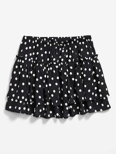 Printed Tiered Ruffled Skirt for Girls