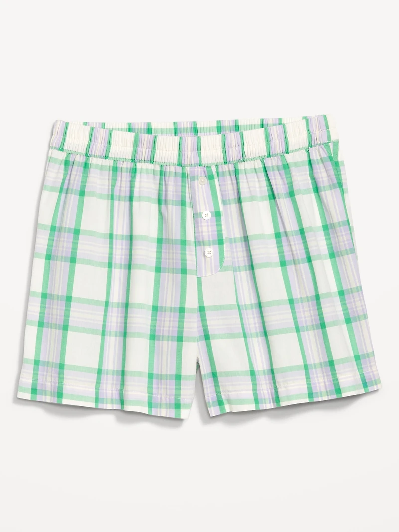 Poplin Boxer Pajama Shorts