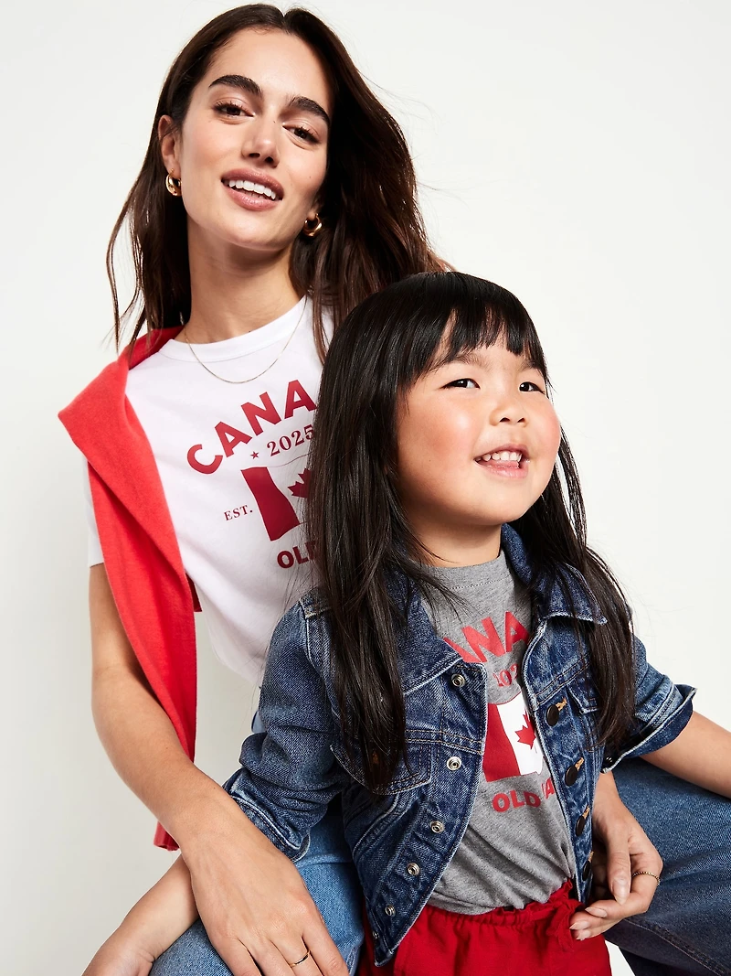 Short-Sleeve Canada Logo-Graphic Bodysuit for Baby