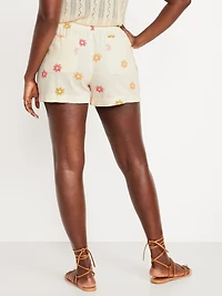 High-Waisted Linen-Blend Shorts -- 3.5-inch inseam