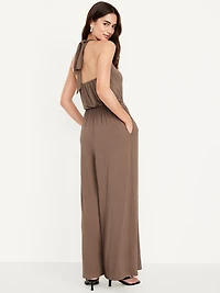 Waist-Defined Halter Jumpsuit