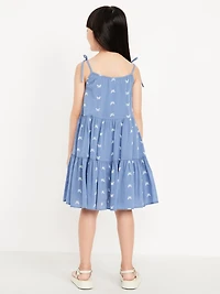 Printed Sleeveless Tiered Dress for Girls