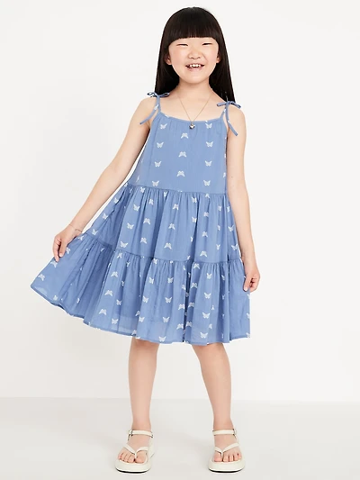 Printed Sleeveless Tiered Dress for Girls