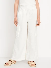 Double-Weave Wide-Leg Cargo Pants for Girls