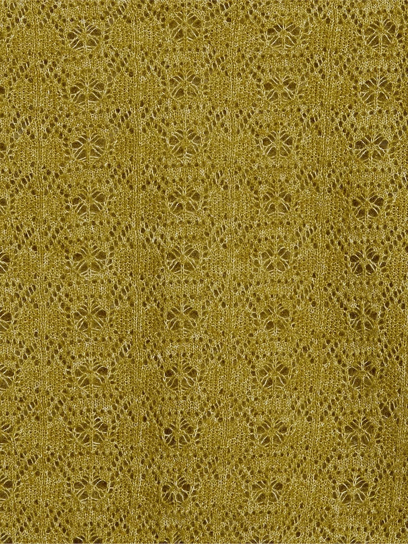Wool-Blend Puff-Sleeve Tie-Neck Sweater