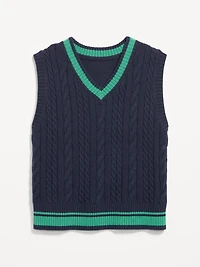 Wool-Blend Cable-Knit Vest