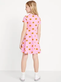 Short-Sleeve Fit and Flare Dress for Girls